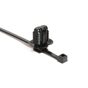 Fixing tie for hole (oval), inside serrated, ⌀5.0-50.0mm, black, 3000pcs.