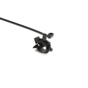 Fixing tie with pipe/tube holder, inside serrated, ?2.0-50.0mm, black, 500pcs.