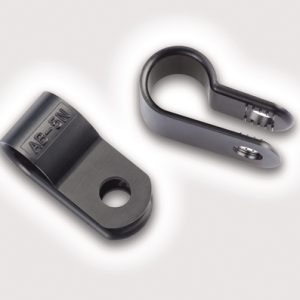 P-clamp closed, Dmax=7.5mm, ⌀4.3 mm, black, 100pcs.