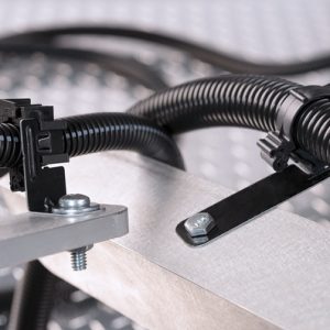 Corrugated tube clip for screw fixation, grey, 360pcs.