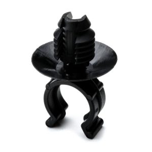 Corrugated tube clip for hole (round), nom?10.0mm, black, 500pcs.