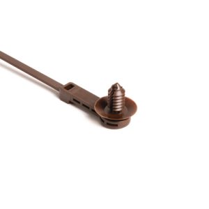Fixing tie for hole (round), outside serrated, ⌀2.0-50.0mm, brown, 500pcs.