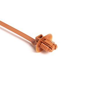 Fixing tie for hole (oval), outside serrated, ?2.0-50.0mm, brown, 500pcs.