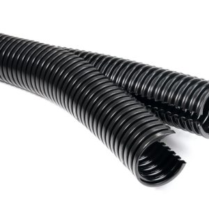 Corrugated tubing, for faster processing, nom?11mm, OD=11.5mm, ID=5.7mm, black, 50m