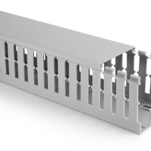 Wiring duct, wide fingers, 80x60mm, L=2m, grey, 24m