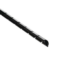 Spiral wrap, nom⌀6.35mm, ⌀4.75-50.8mm, -40 ⌀C to +121 ⌀C, black, 30.48m