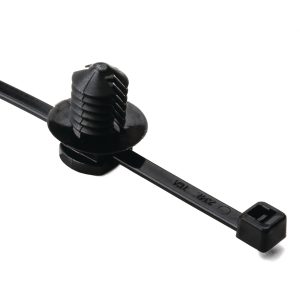 Fixing tie for hole (round), inside serrated, ?4.0-36.0mm, black, 500pcs.