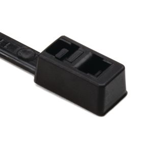 Cable tie inside serrated for multiple routing, 395.0x4.7mm, ?1.6-100mm, black, 100pcs.