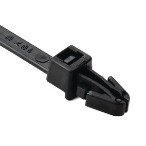 Fixing tie for hole (round), inside serrated, ?1.5-35.0mm, black, 100pcs.
