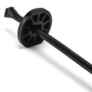 Cable tie outside serrated for direct fixation, 381.5x5.6mm, ?6.4-110.0mm, black, 50pcs.
