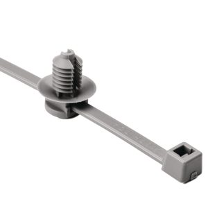 Fixing tie for hole (round), inside serrated, ?5.0-45.0mm, grey, 500pcs.