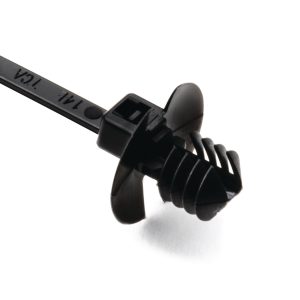 Fixing tie for hole (round), inside serrated, ?1.5-20.0mm, black, 500pcs.