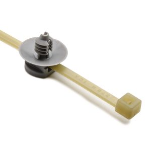 Fixing tie for hole (round), inside serrated, ?3.5-34.0mm, natural/grey, 500pcs.