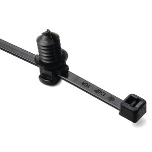 Fixing tie for hole (round), inside serrated, ⌀32.0mm, black, 500pcs.