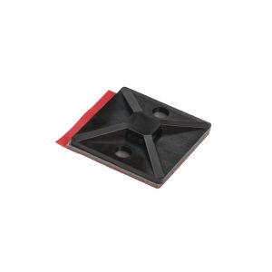 Cable tie mount for adhesive use, Wmax=4.6mm, ?4.6 mm, #8 Screw, black, 100pcs.