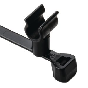 Fixing tie for cable bundles/with pipe/tube holder, ?1.0-35.0mm, black, 500pcs.