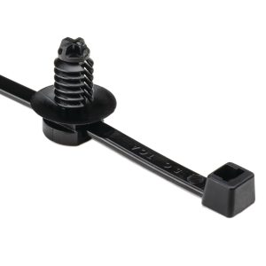 Fixing tie for hole (round), inside serrated, ⌀4.0-35.0mm, black, 500pcs.