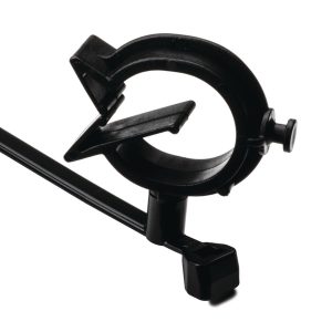 Fixing tie with pipe/tube holder, inside serrated, ?2.0-35.0mm, black, 500pcs.