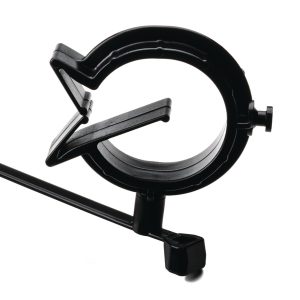 Fixing tie with pipe/tube holder, inside serrated, ?2.0-35.0mm, black, 500pcs.