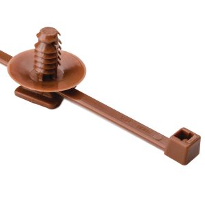 Fixing tie for hole (round), inside serrated, ⌀1.5-50.0mm, brown, 500pcs.