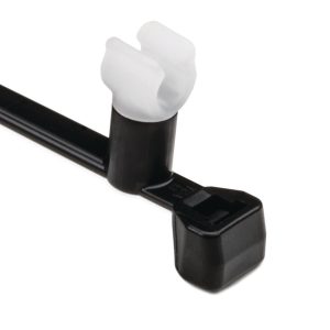 Fixing tie with pipe/tube holder, ⌀2.0-35.0mm, black, 500pcs.