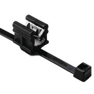 Fixing tie for edge, inside serrated, ?5.0-50.0mm, black, 100pcs.