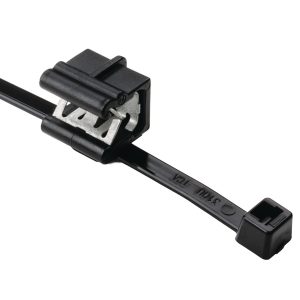 Fixing tie for edge, inside serrated, ?1.0-45.0mm, black, 100pcs.