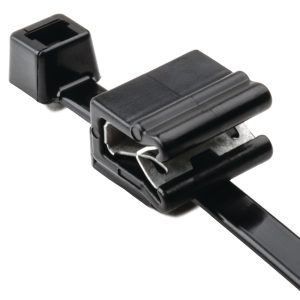 Fixing tie for edge, inside serrated, ?5.0-50.0mm, black, 500pcs.