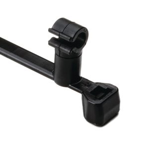 Fixing tie with pipe/tube holder, inside serrated, ?2.0-35.0mm, black, 500pcs.