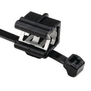 Fixing tie for edge, outside serrated, ?1.0-50.0mm, black, 500pcs.