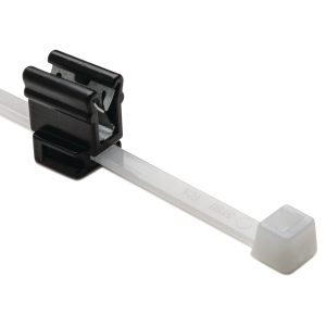 Fixing tie for edge, inside serrated, ?4.0-45.0mm, natural/black, 500pcs.