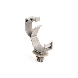 Cable clip for hole (oval)/with pipe/tube holder, T=0.6 - 6.8mm, ?6.2 x 12.2 mm/6.5 x 12.5 mm, Dmin=15.0mm, Dmax=19.0mm