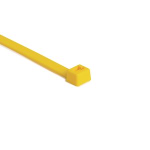 Cable tie inside serrated, 387.0x7.6mm, ⌀5.0-105.0mm, yellow, 500pcs.