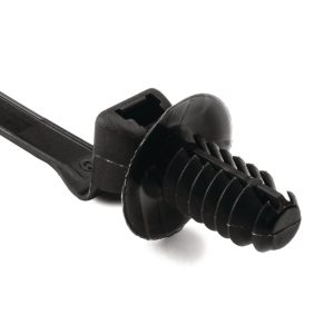 Fixing tie for hole (round), outside serrated, ?1.0-35.0mm, black, 500pcs.