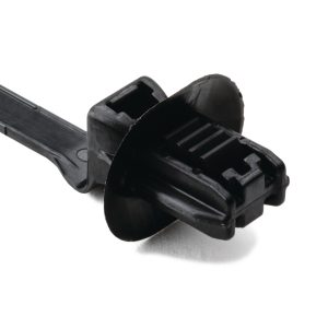 Fixing tie for hole (oval), outside serrated, ?2.0-50.0mm, black, 500pcs.