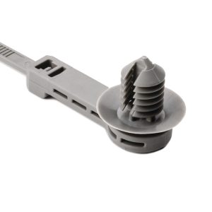 Fixing tie for hole (round), outside serrated, ⌀2.0-50.0mm, grey, 500pcs.