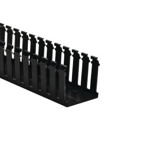 Wiring duct, 76.2x77.9mm, L=1.83m, black, 9.14m