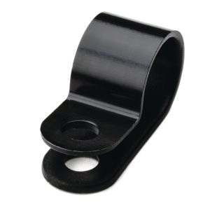 P-clamp closed, Dmax=11.0mm, ⌀4.2 mm, black, 100pcs.