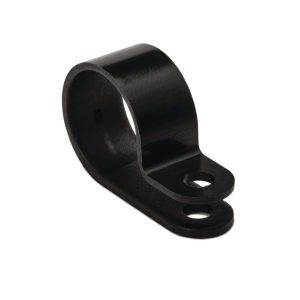P-clamp closed, Dmax=16.0mm, ⌀4.2 mm, black, 100pcs.