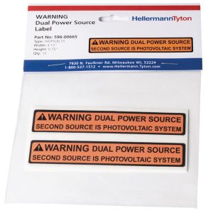 Solar label, pre-printed, red, 19.05x104.6mm, 50pcs.