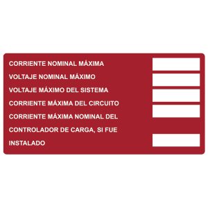 Solar label, pre-printed, red, 50.8x101.6mm, 50pcs.