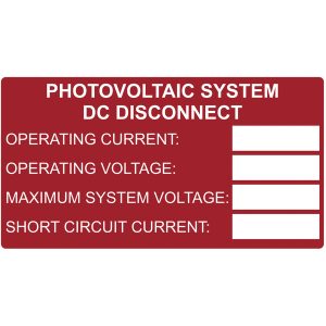 Solar label, pre-printed, red, 50.8x92.25mm, 50pcs.