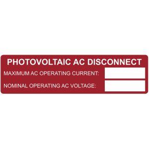 Solar label, pre-printed, red, 25.4x95.25mm, 50pcs.