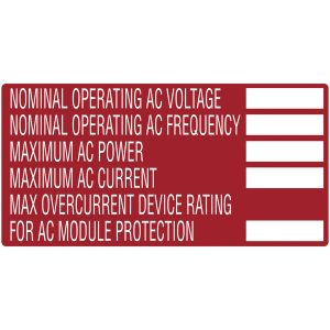 Solar label, pre-printed, red, 50.8x101.6mm, 50pcs.