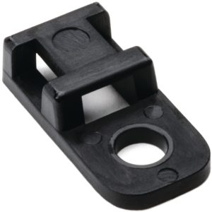 Cable tie mount for screw fixation, Wmax=5.0mm, ?5.2 mm, #10 (M5) Screw, black, 1000pcs.