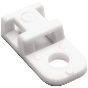 Cable tie mount for screw fixation, Wmax=5.0mm, ?5.2 mm, #10 (M5) Screw, white, 100pcs.