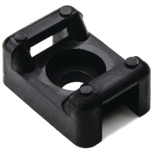 Cable tie mount for screw fixation, Wmax=7.9mm, ?5.1 mm, #10 (M5) Screw, black, 100pcs.