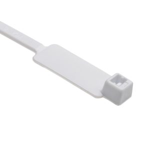 Identification cable tie tamper-evident, 203.2x28.0mm, ⌀9.5-44.5mm, white, 100pcs.