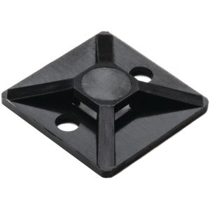 Cable tie mount for screw fixation, Wmax=3.6mm, ⌀3.0 mm, #4 Screw, black, 100pcs.