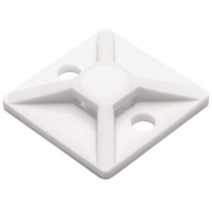 Cable tie mount for screw fixation, Wmax=3.6mm, ⌀3.0 mm, #4 Screw, white, 1000pcs.
